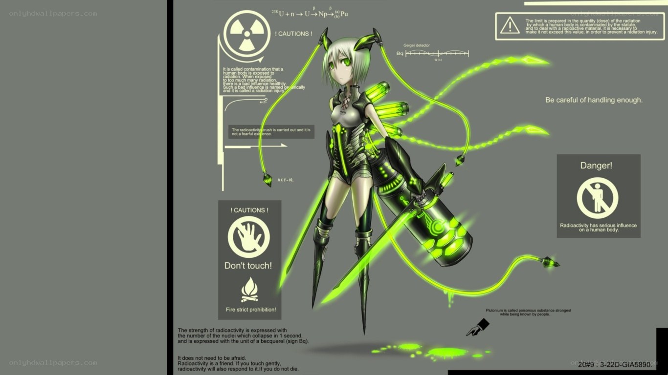 Radiation-themed anime character