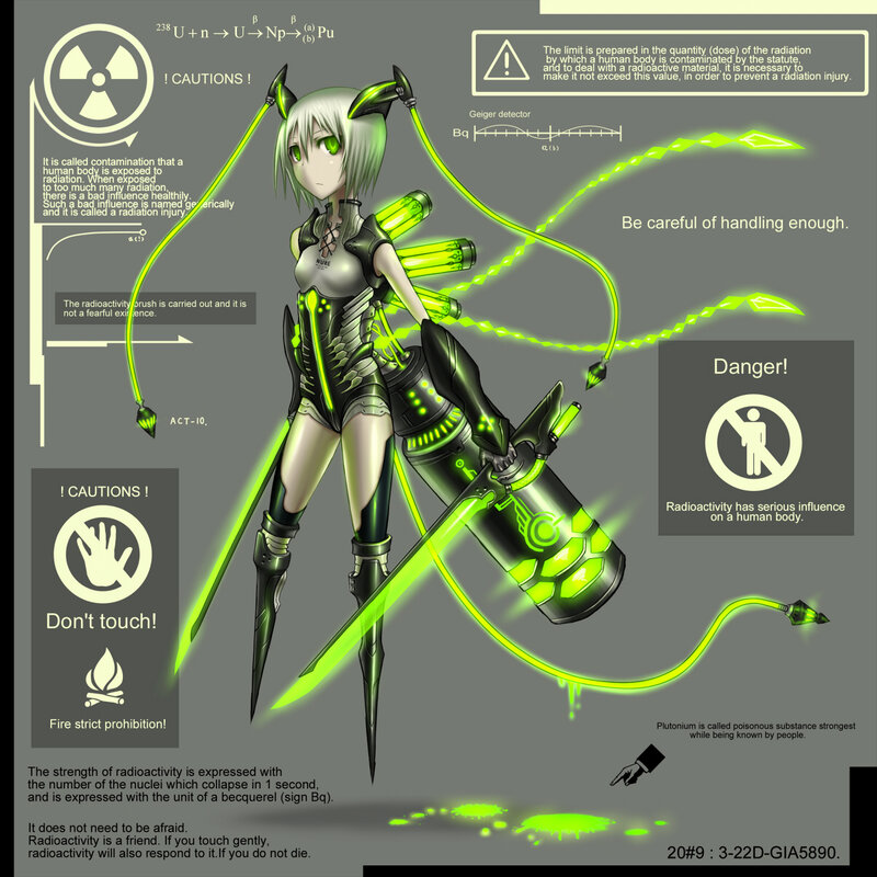 Radiation-themed anime character