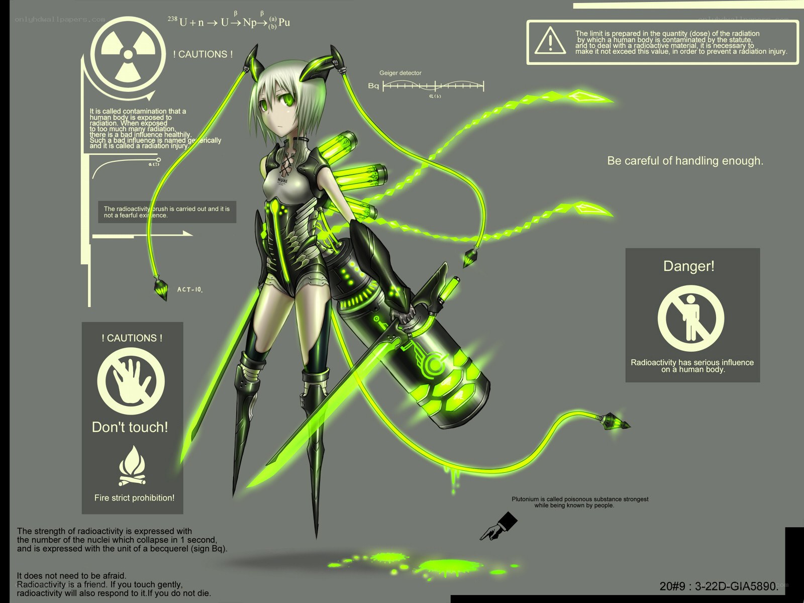 Radiation-themed anime character