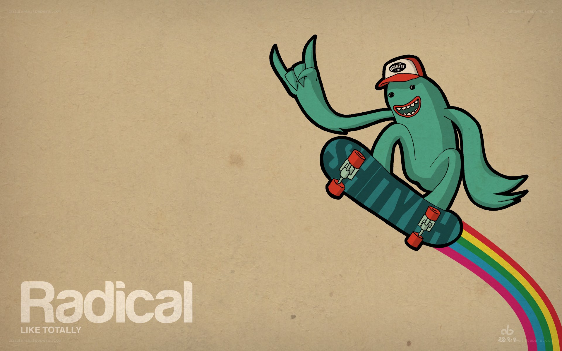 radical skateboarder character