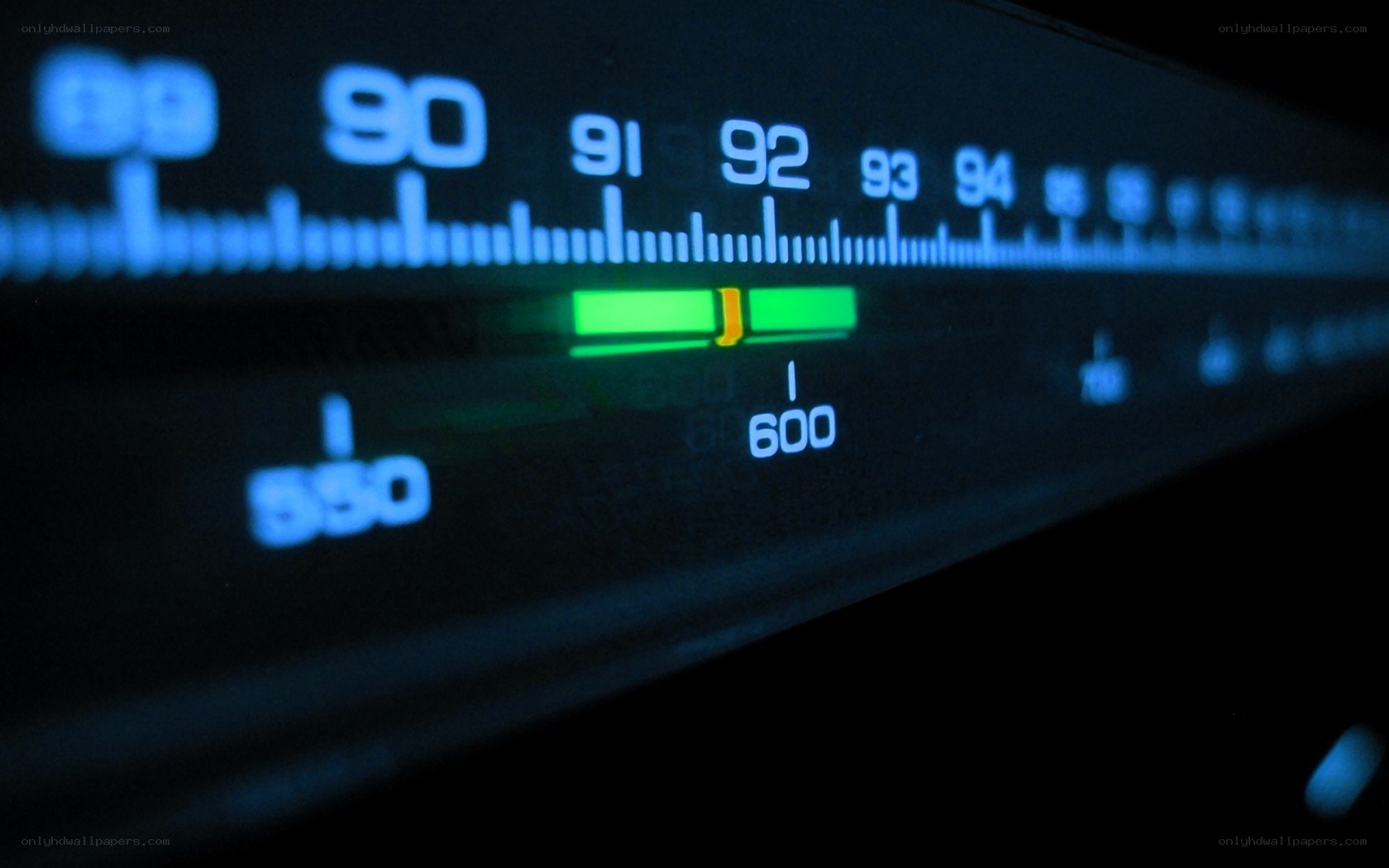 Radio dial in dark
