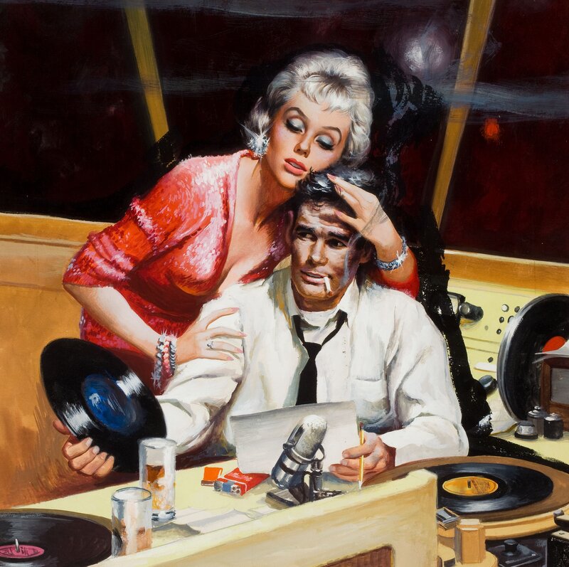 Radio DJ with woman in studio