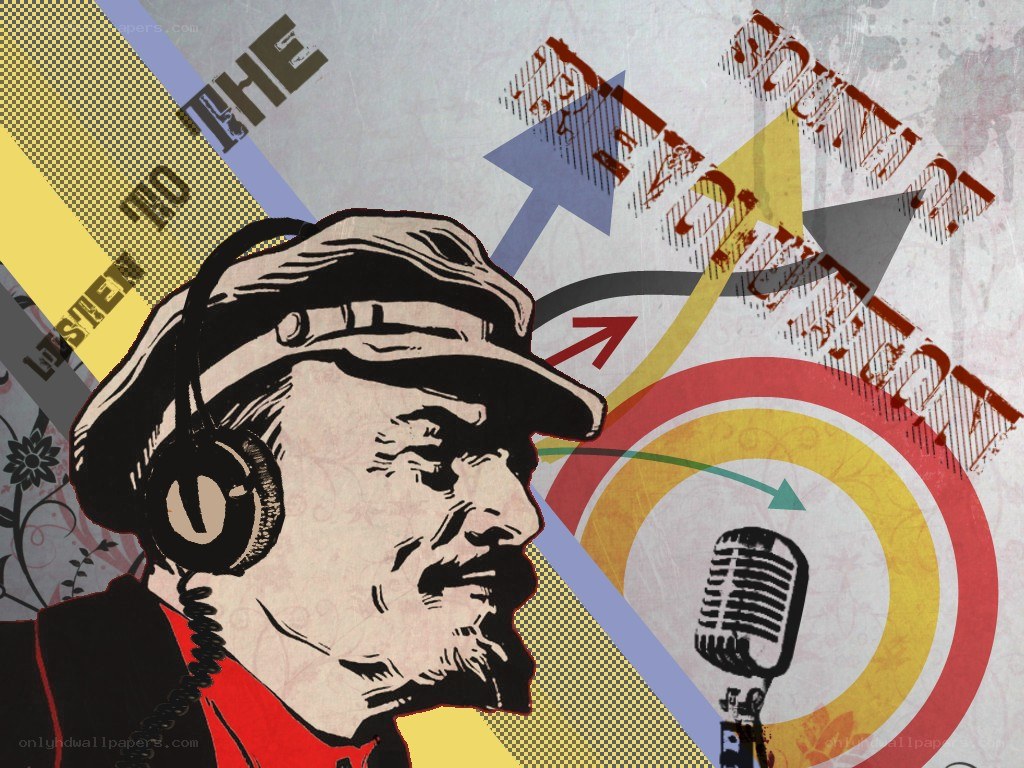 Radio host with vintage microphone