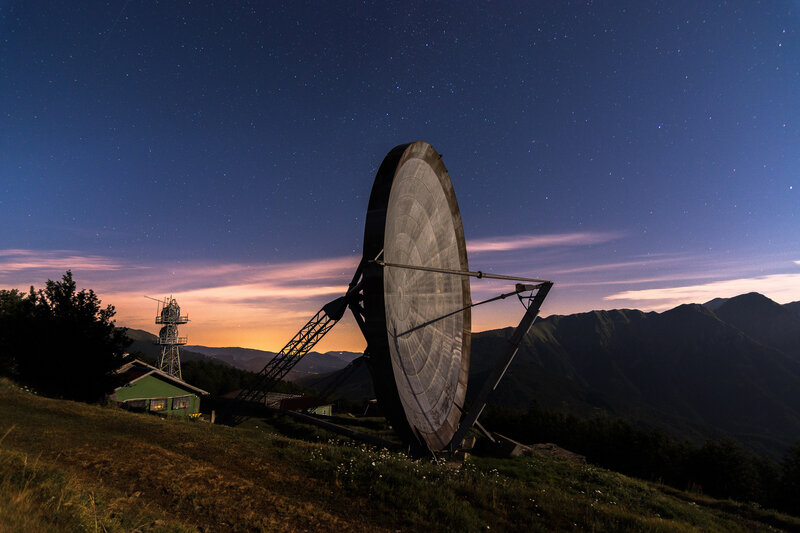 Radio Telescope Dish — Blue