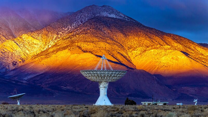 Radio Telescope Dish — Orange