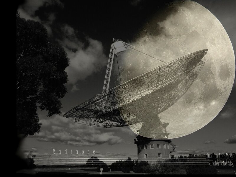 Radio telescope under the moon