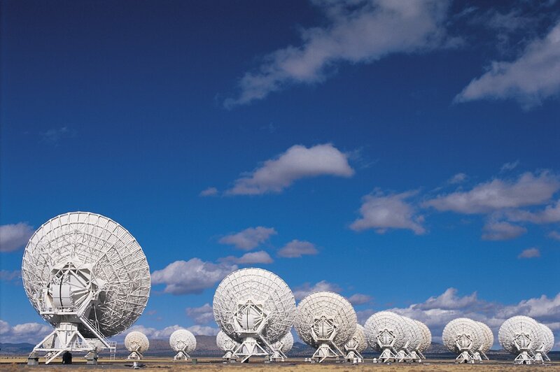 Radio telescopes in a desert