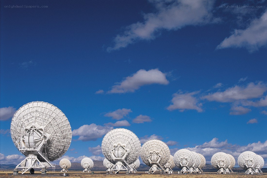 Radio telescopes in a desert