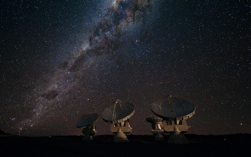 Radio telescopes under the Milky Way