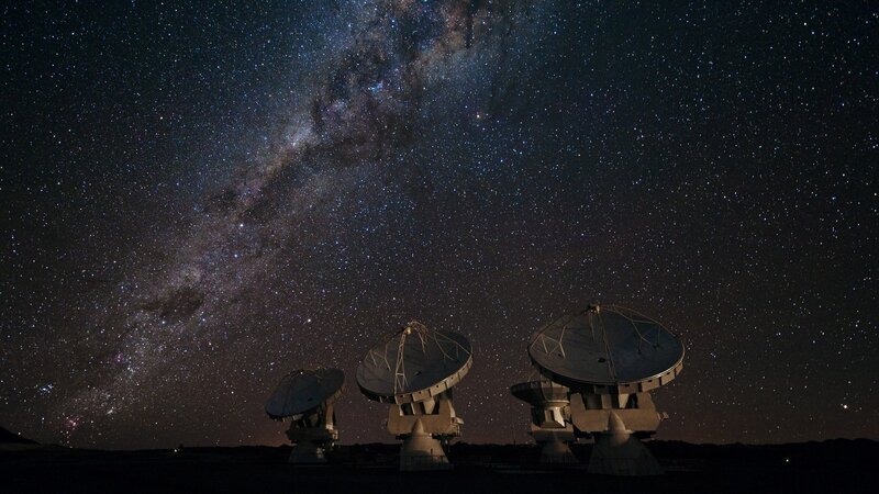 Radio telescopes under the Milky Way