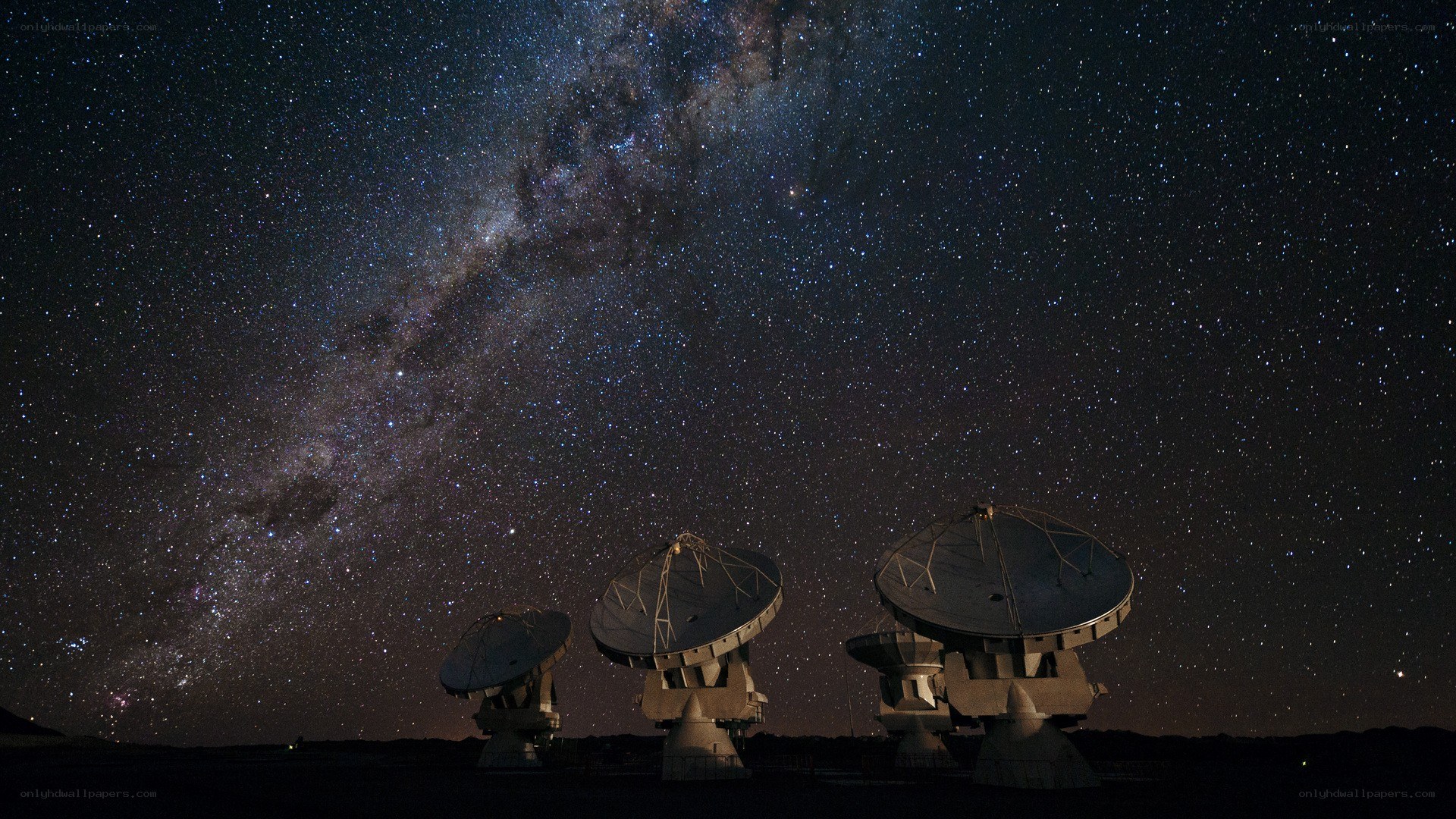 Radio telescopes under the Milky Way