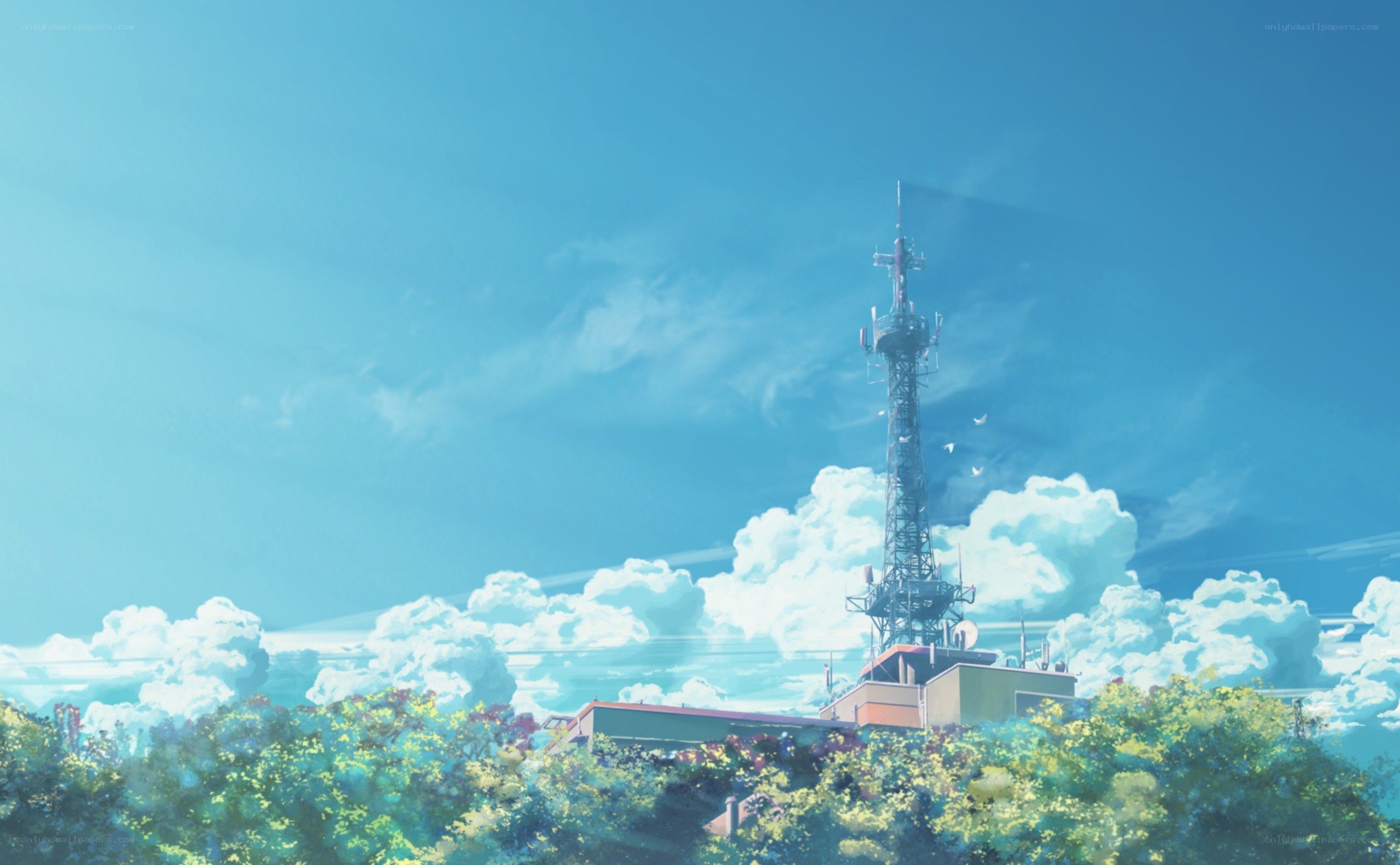 Radio tower on a sunny day