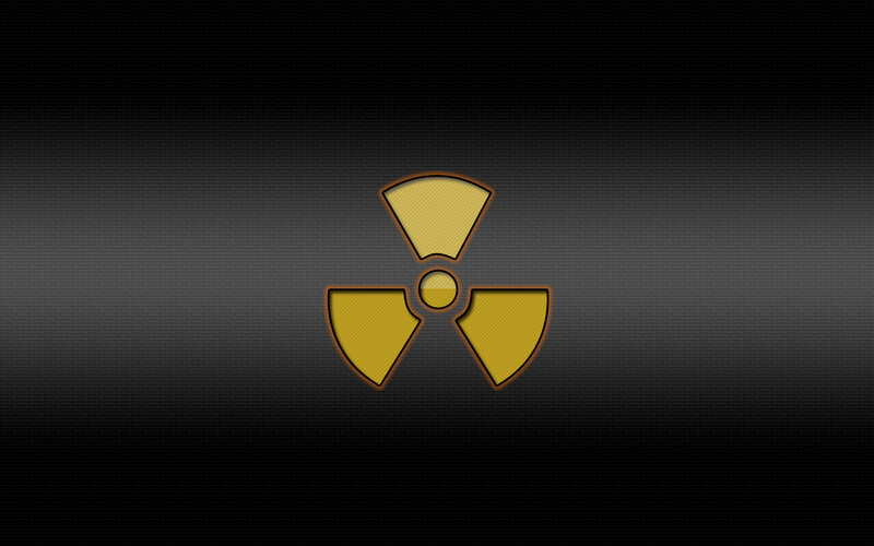 radioactive symbol on dark background