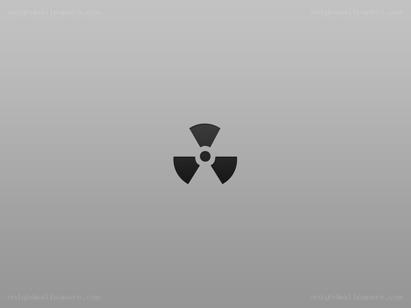 radioactive symbol on gray background