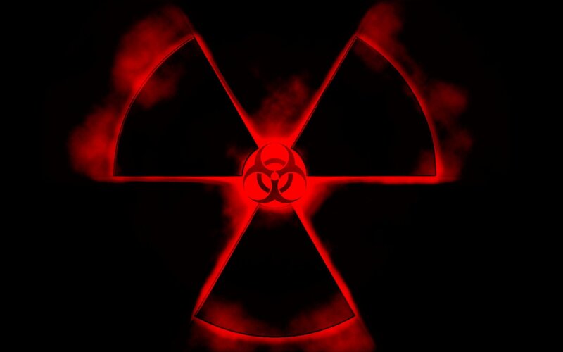Radioactive Symbol — Red, Dramatic