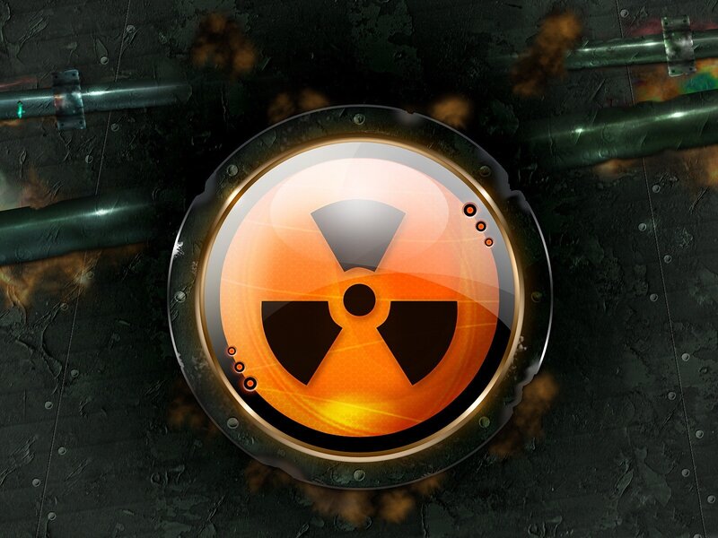 Radioactive Symbol Sign — Orange, Dramatic