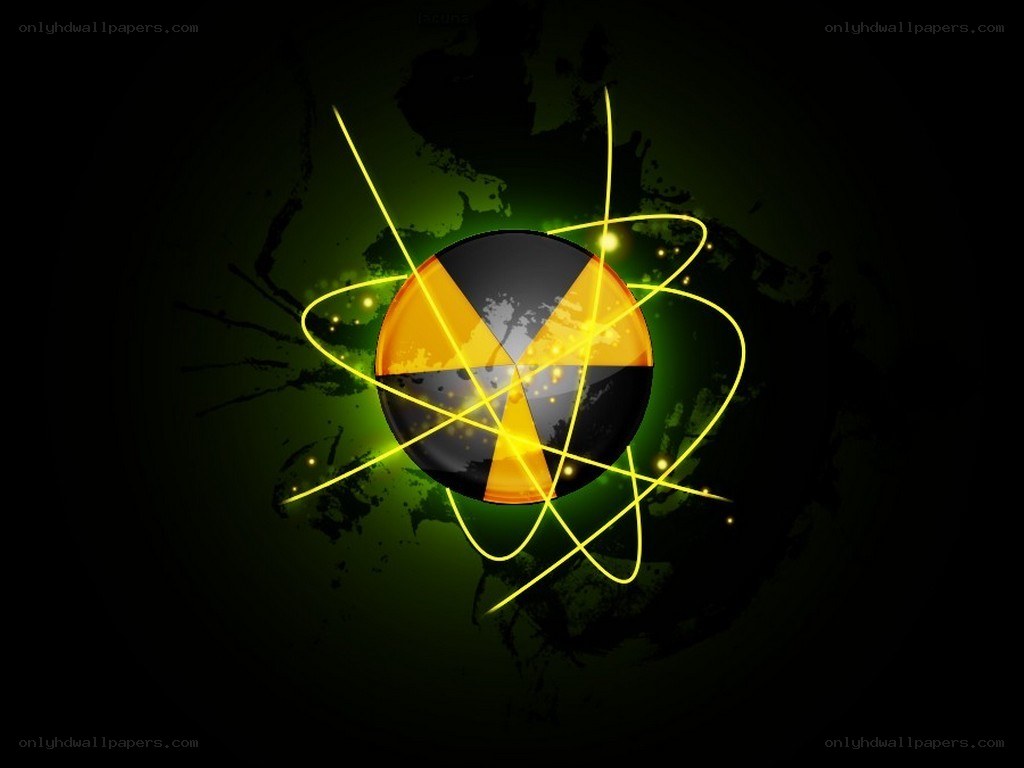 Radioactive symbol with glowing lines