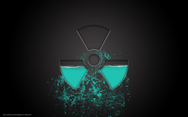radioactive symbol with liquid