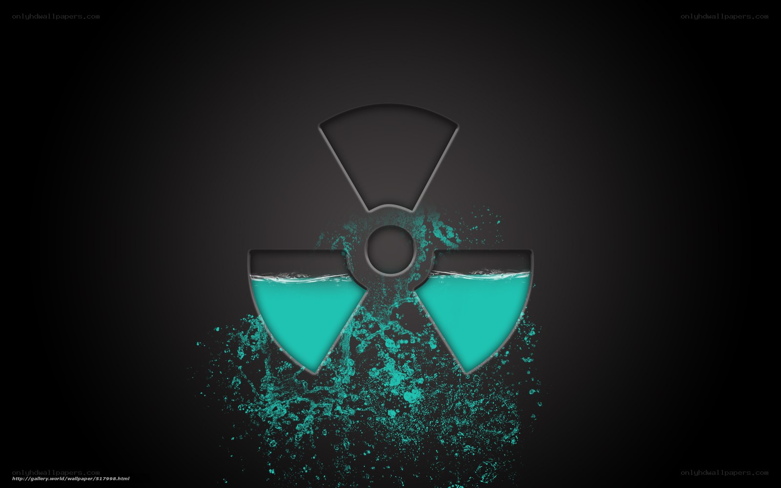 radioactive symbol with liquid