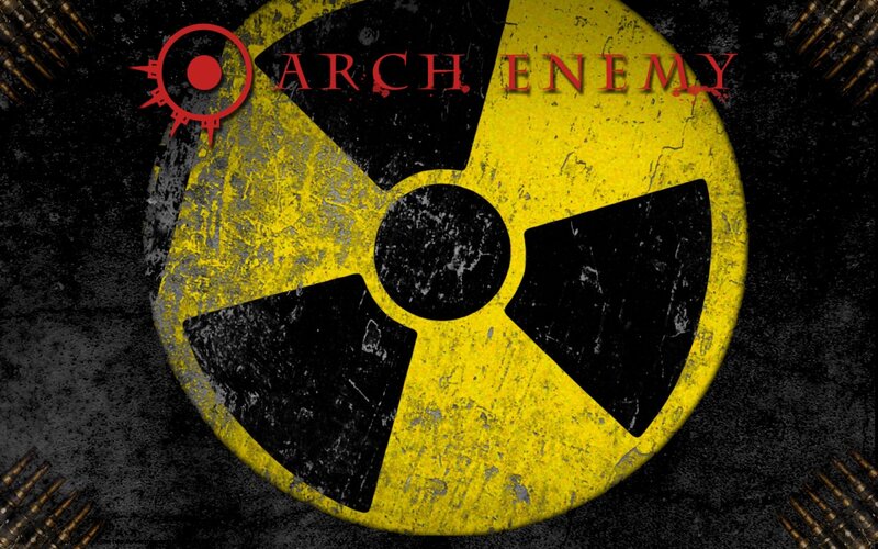 Radioactive Symbol with Text — Yellow