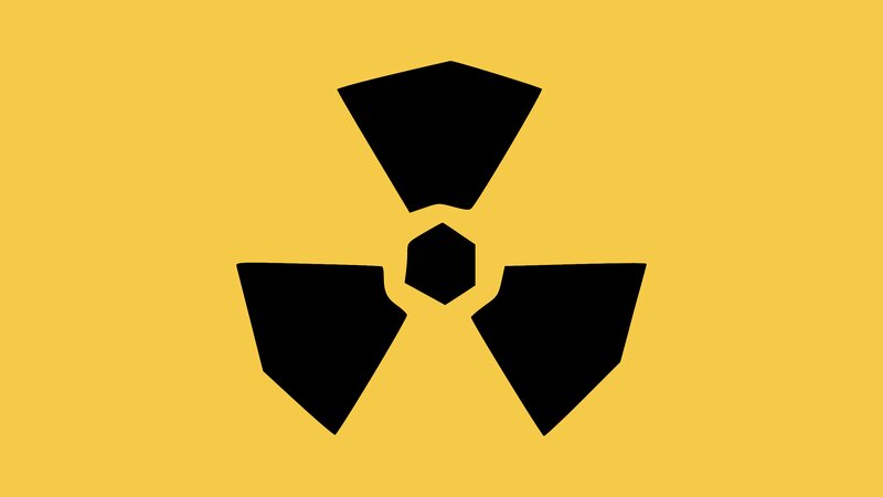 Radioactive Symbol — Yellow, Warning
