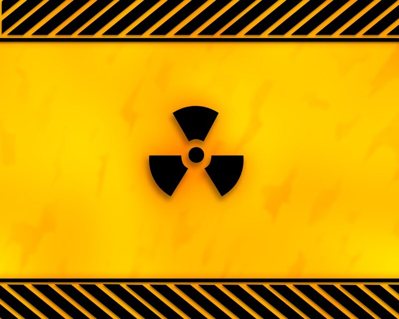 Radioactive Symbol — Yellow, Warning, Vector Art