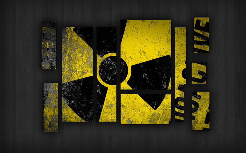 radioactive warning sign art