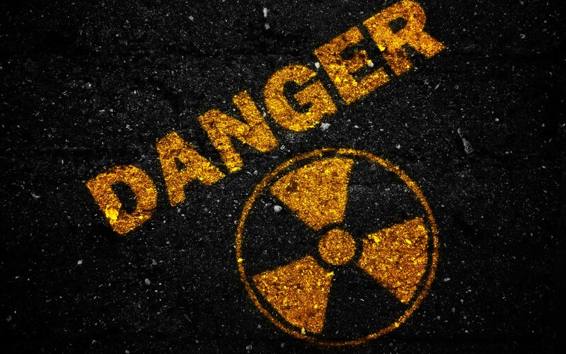 Radioactive Warning Sign — Black