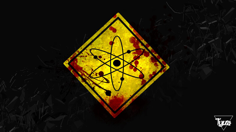 Radioactive Warning Sign — Yellow, Dark