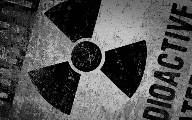 Radioactive Warning Symbol — Black, Dramatic, Illustration