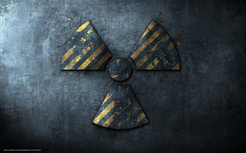 Radioactive Warning Symbol — Black, Dramatic