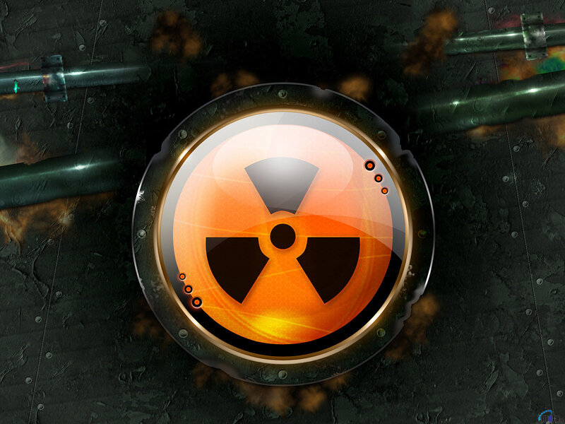 Radioactive Warning Symbol — Orange, Dramatic