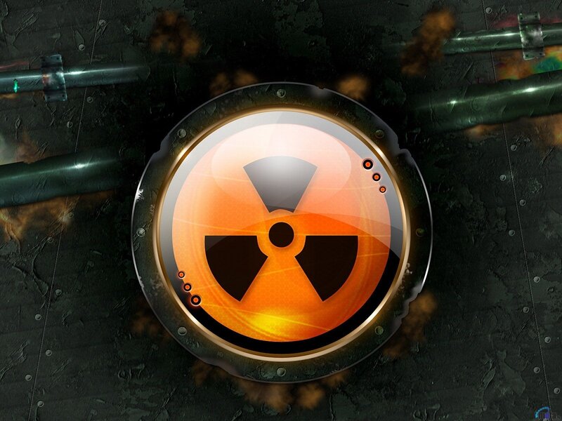 Radioactive Warning Symbol — Orange