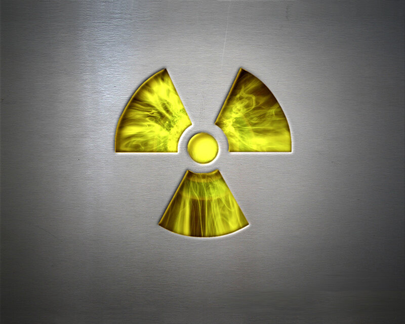 Radioactive Warning Symbol — Yellow, Dramatic, Digital Art