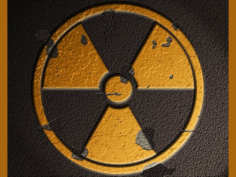 Radioactive Warning Symbol — Yellow, Dramatic