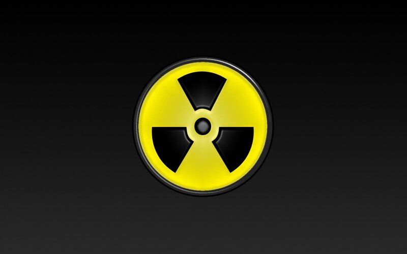 Radioactive Warning Symbol — Yellow, Neutral
