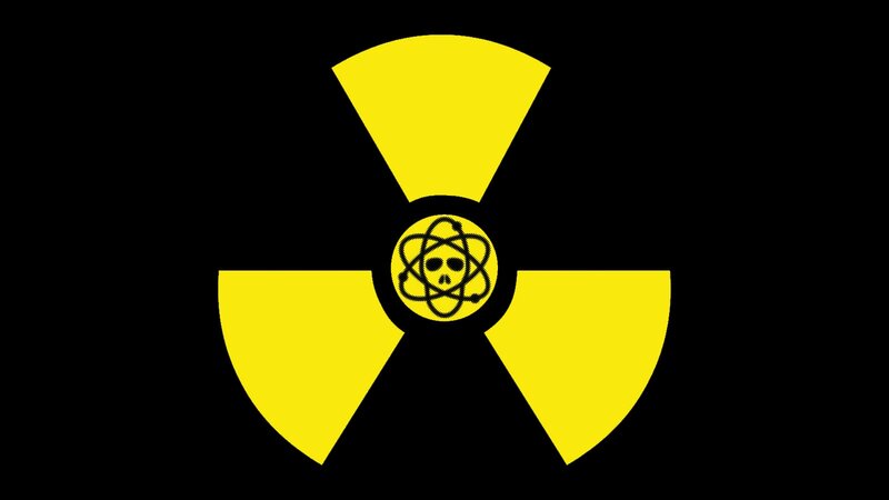 Radioactive Warning Symbol — Yellow, Vector Art, Skull
