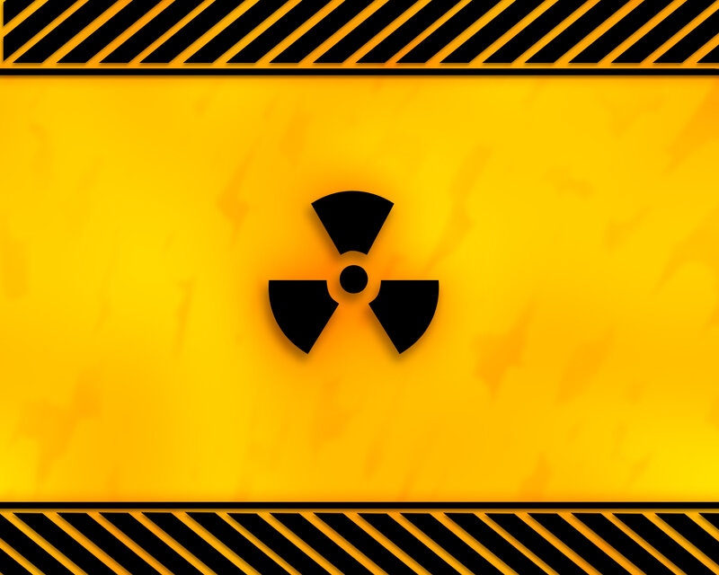 Radioactive Warning Symbol — Yellow, Vector Art, Yellow Background