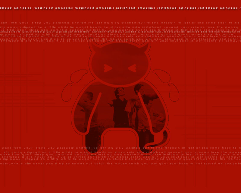 Radiohead band image with text