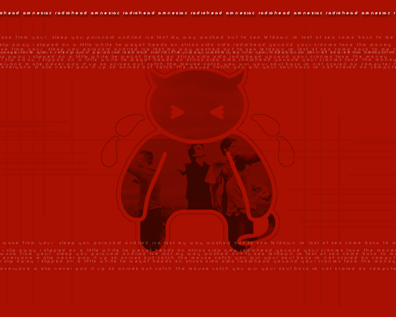 Radiohead band image with text