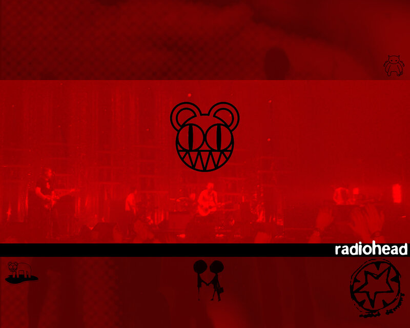 Radiohead concert with band logo