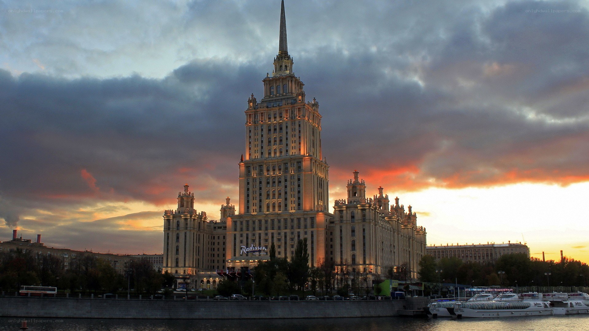 Radisson Hotel at sunset