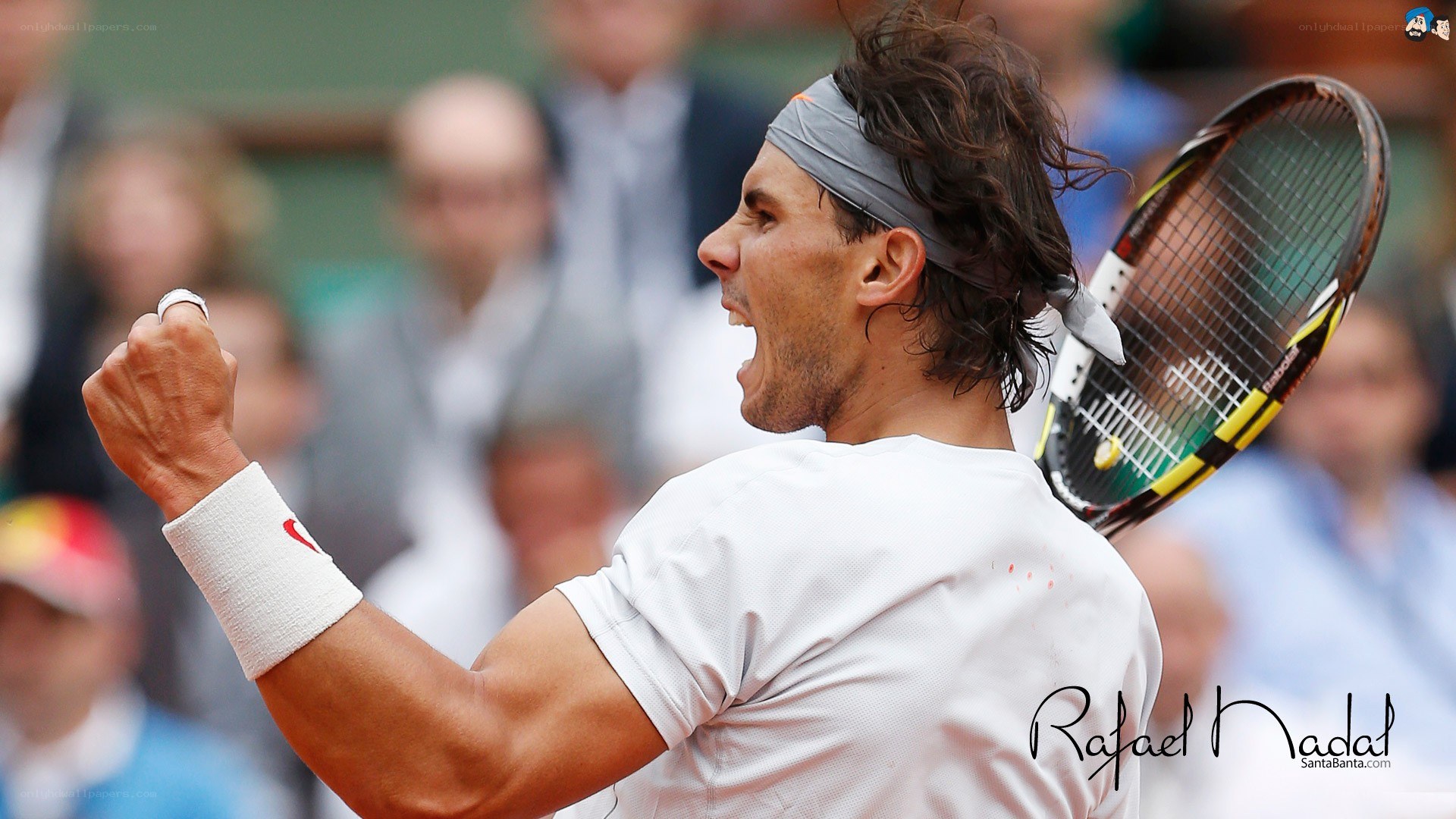 Rafael Nadal celebrating victory