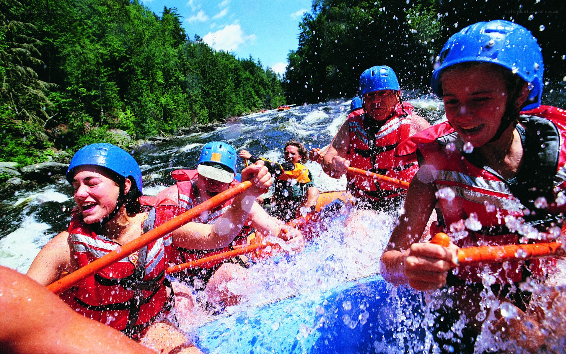Rafting adventure on a river