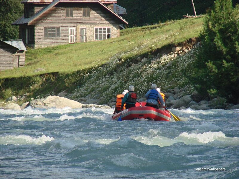 Rafting on a river