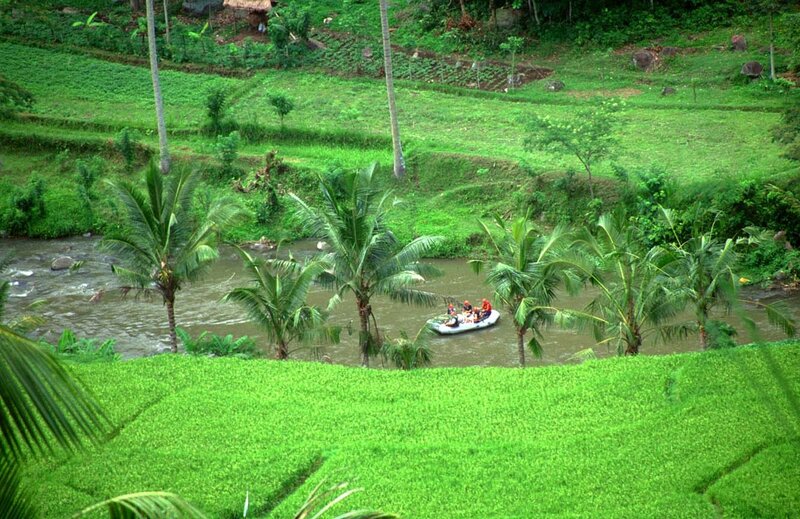 Rafting on a tropical river