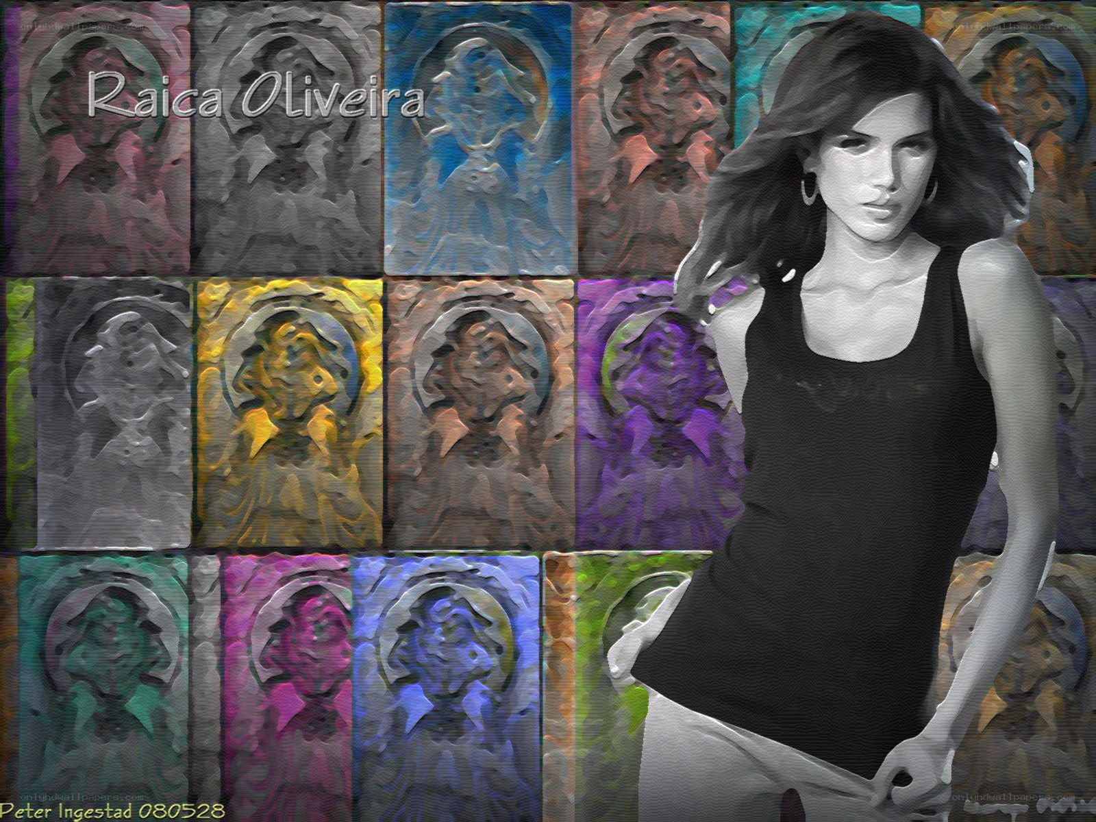 Raica Oliveira portrait collage