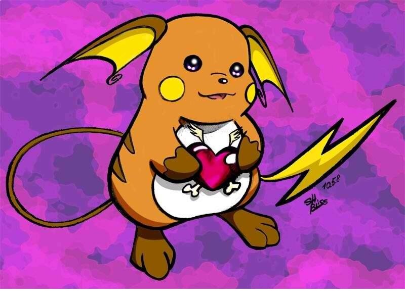 Raichu Holding Heart