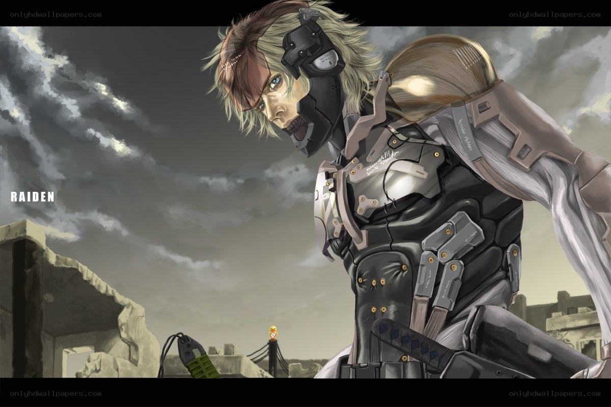 Raiden in a war-torn landscape
