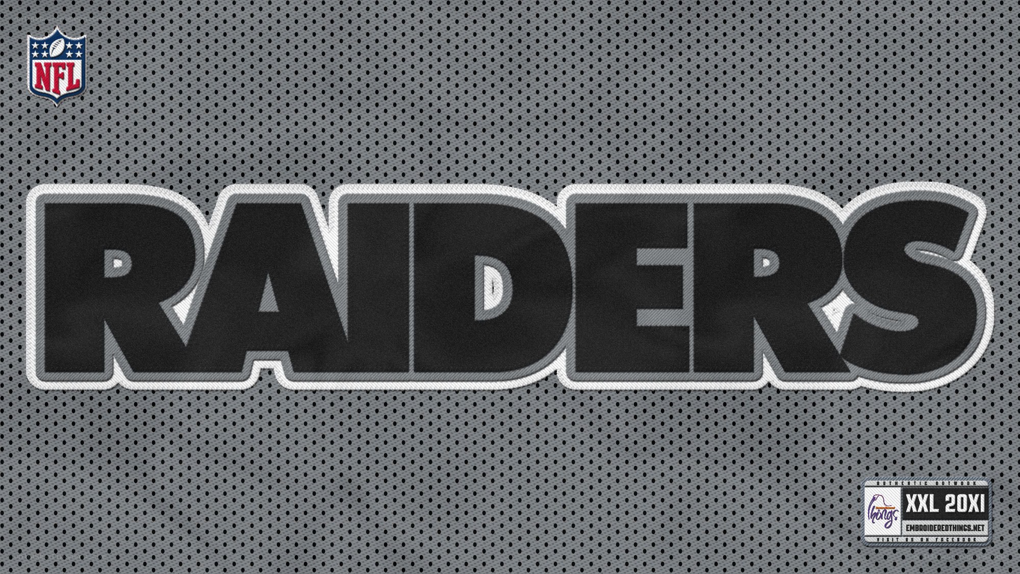 Raiders team logo on mesh